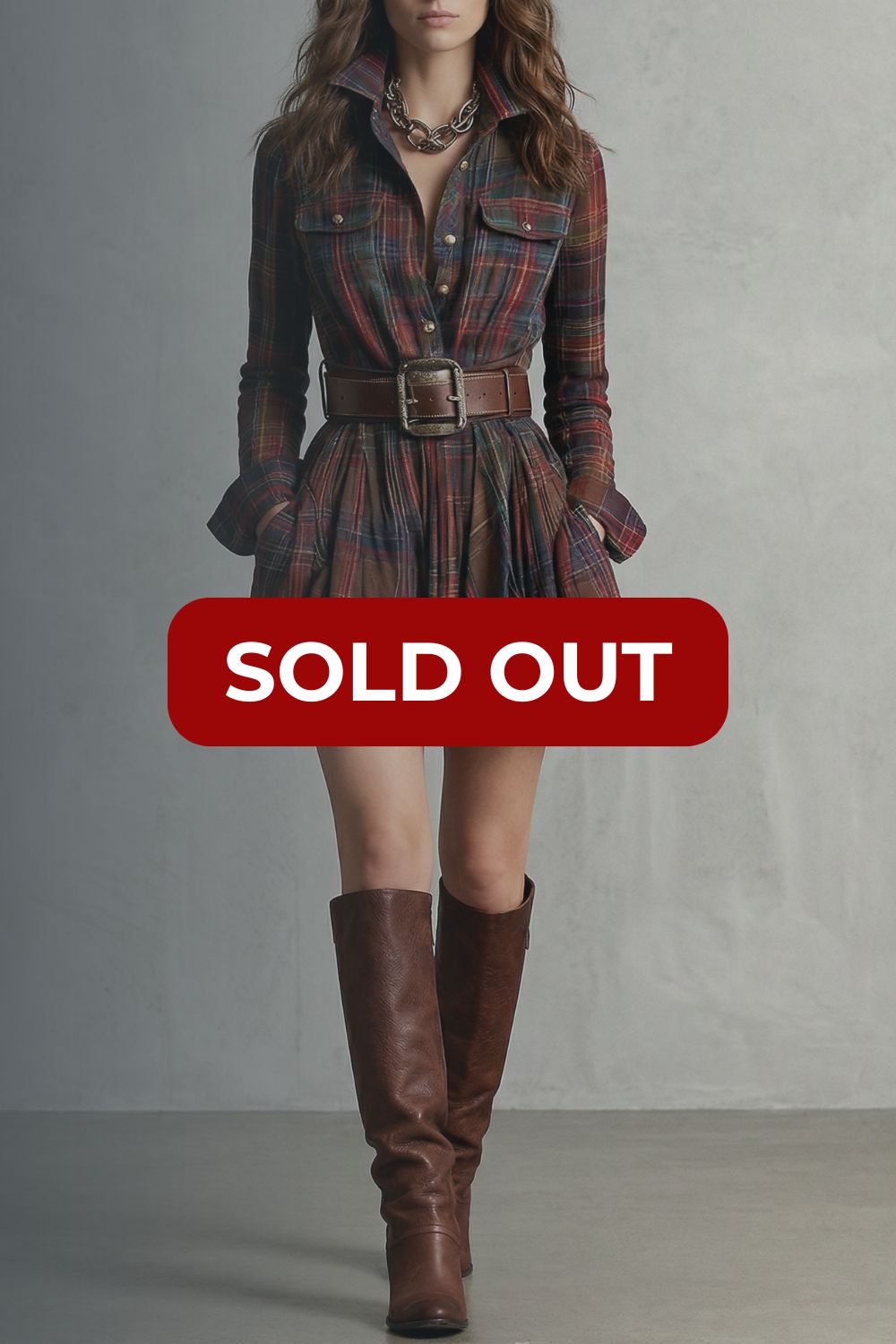 Bellarive – Tartan charm – Shirt dress (Includes belt)-10452983349591-ZARA MAE LONDON