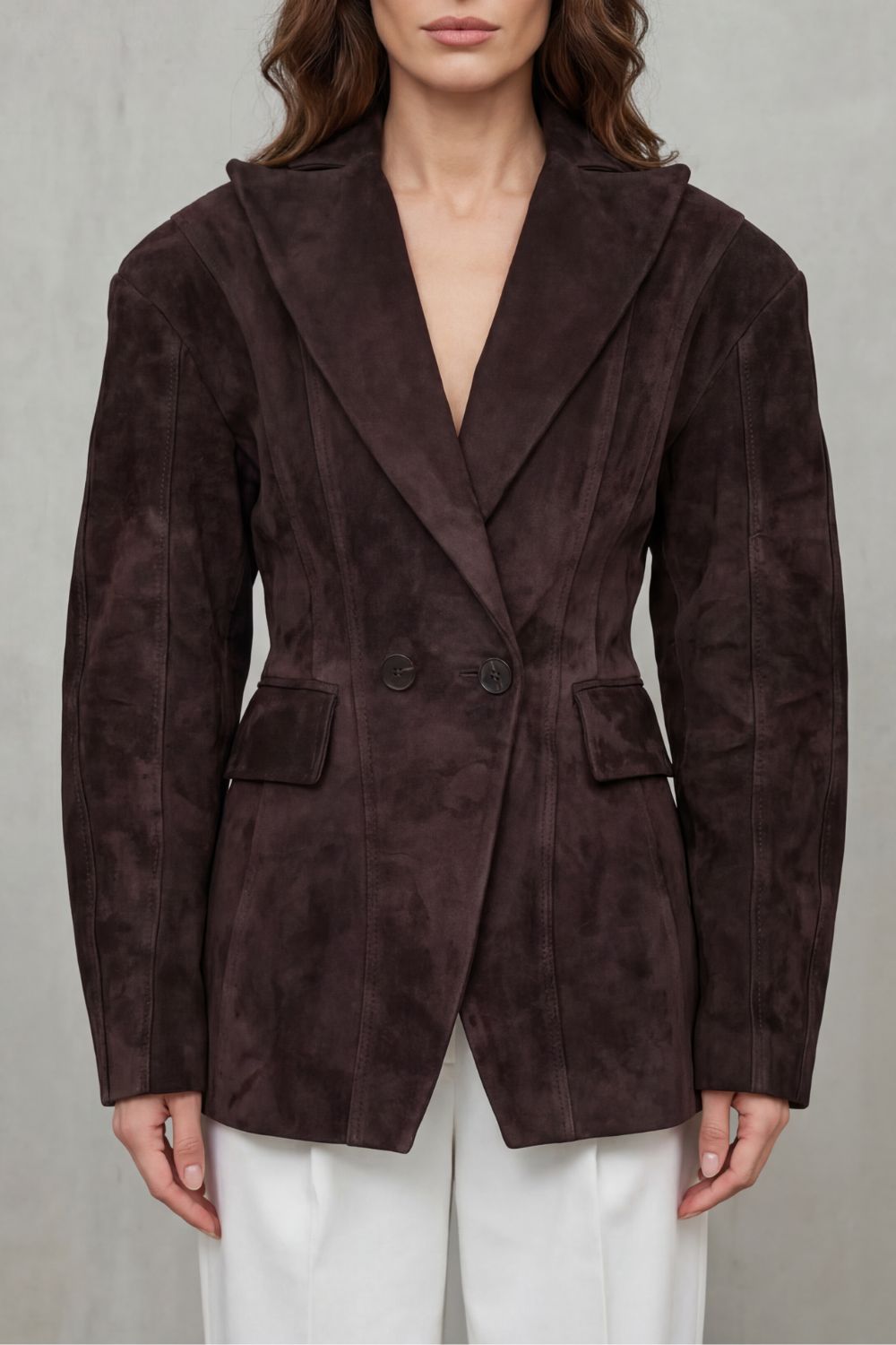 Savrielle – Sculpted silhouette – Suede jacket-10472590115159-ZARA MAE LONDON