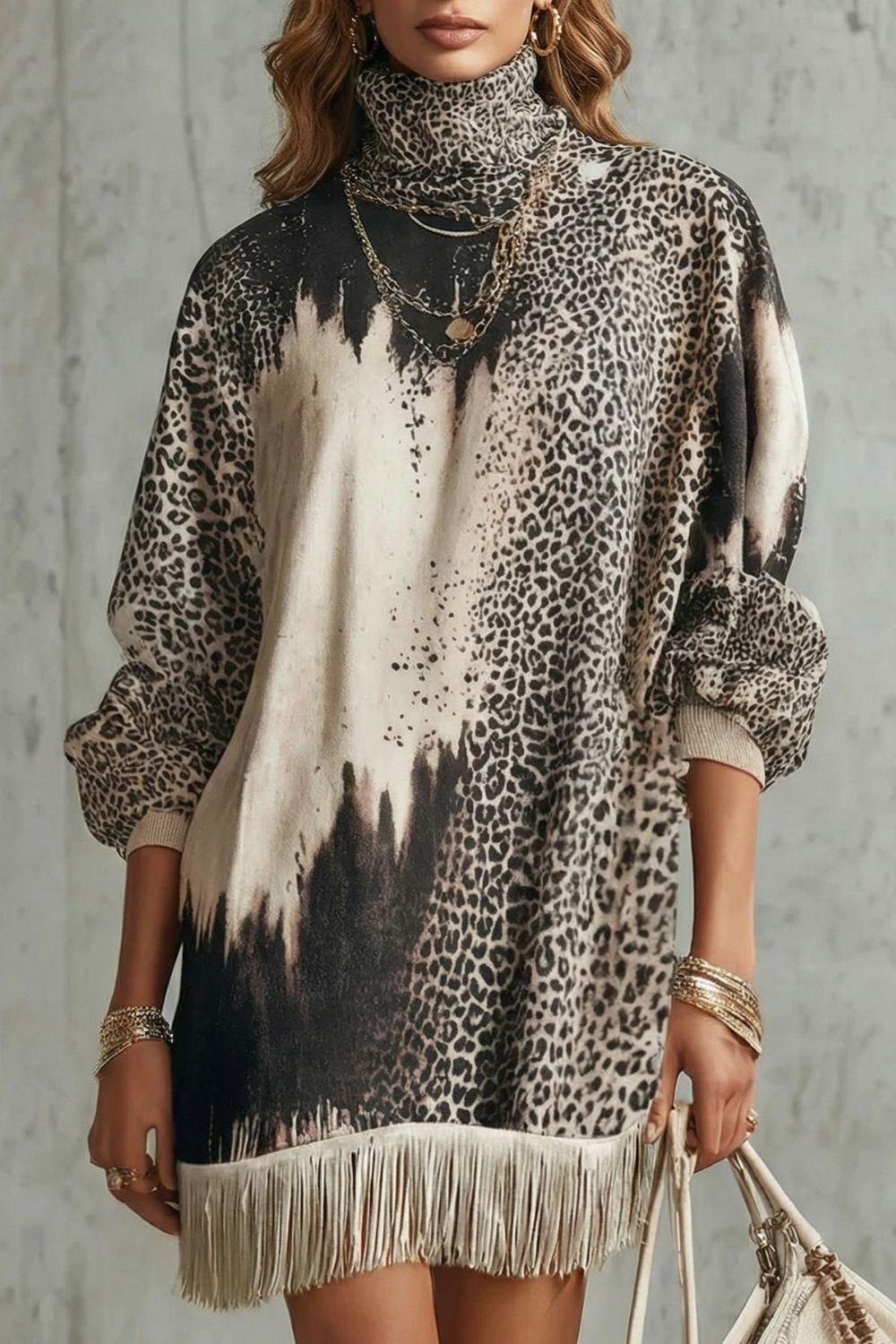 Solenne – Fringed hemline – Leopard mini dress-10452970275159-ZARA MAE LONDON