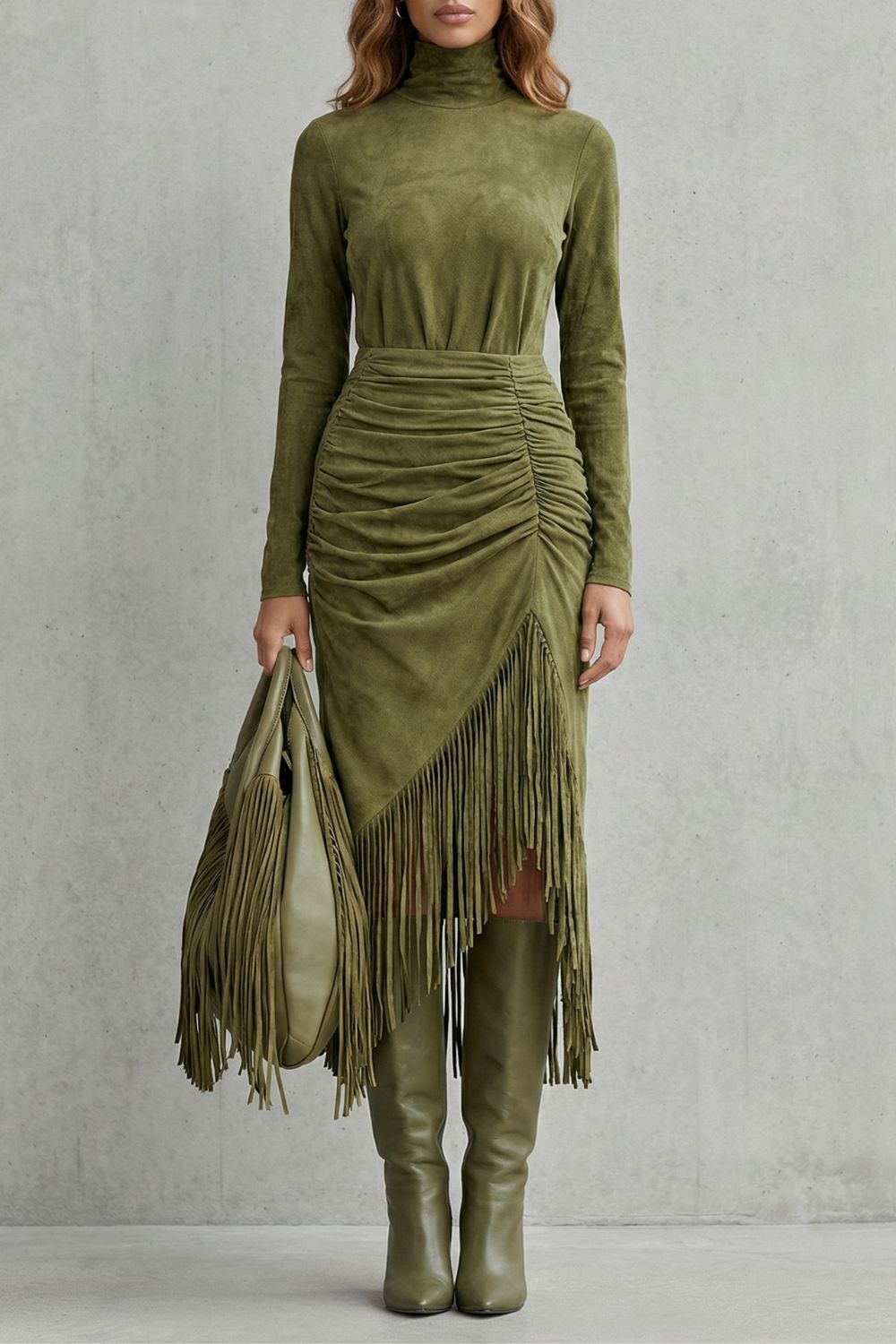 Soléna – Ruched fringe detail – Midi dress-10453215871319-ZARA MAE LONDON