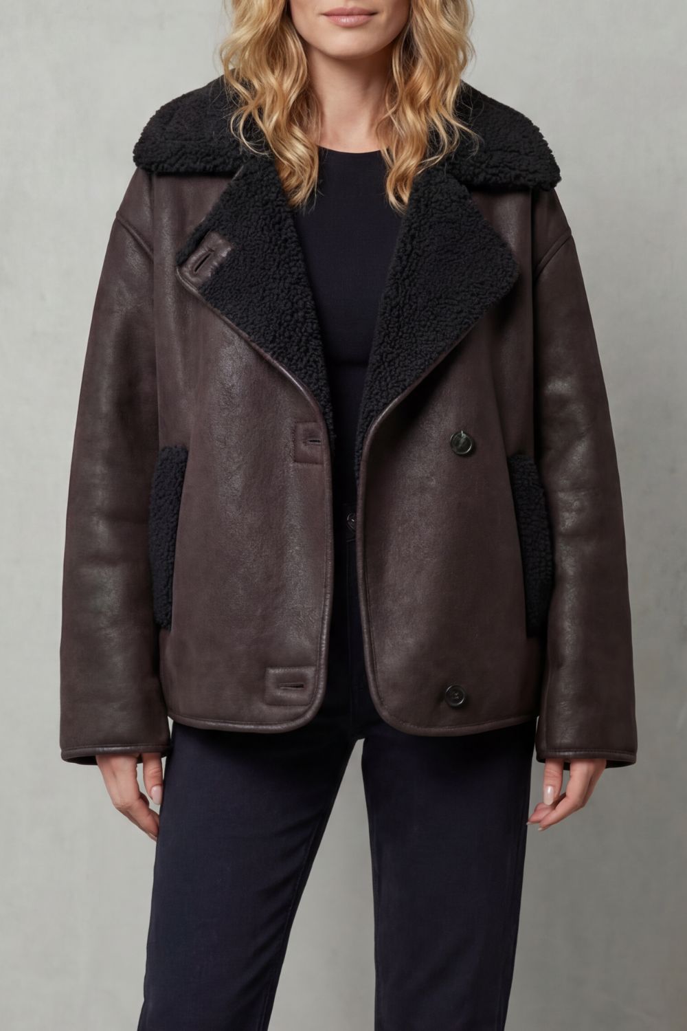 Bravonne – Shearling-lined design – Oversized aviator jacket-10477023691095-ZARA MAE LONDON