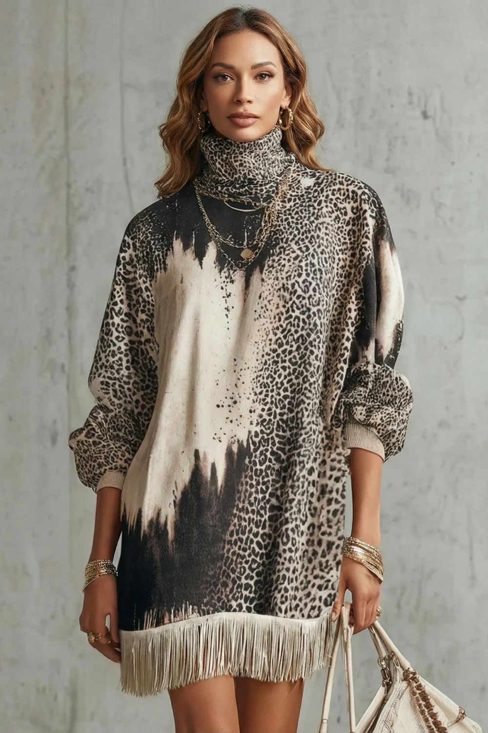 Solenne – Fringed hemline – Leopard mini dress-10452970275159-ZARA MAE LONDON