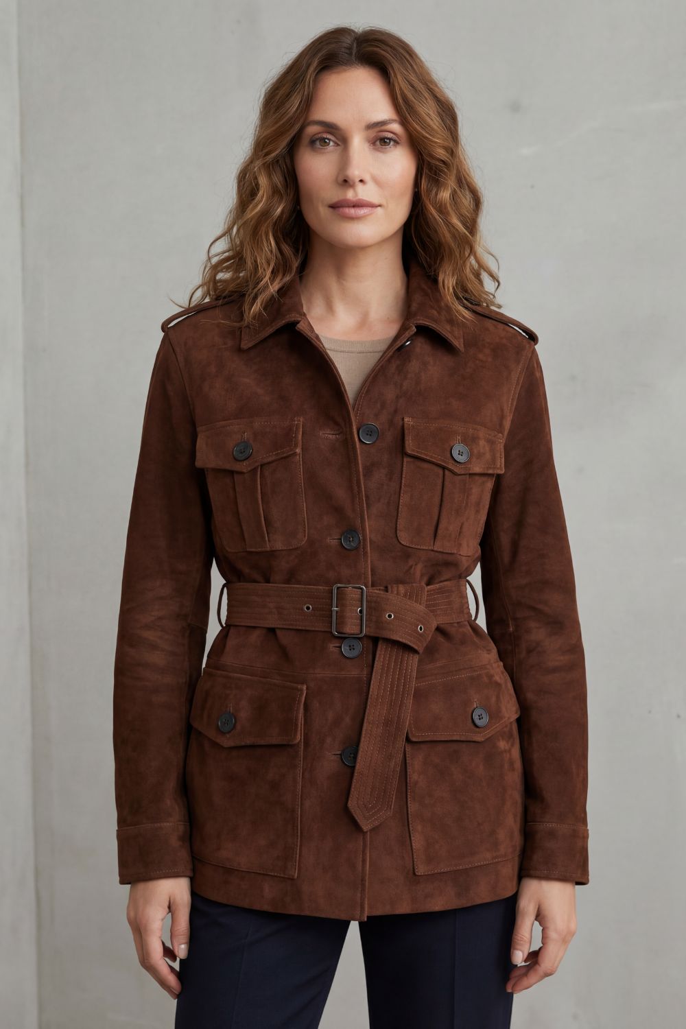 Valcarin – Belted suede style – Utility jacket-10476806177111-ZARA MAE LONDON