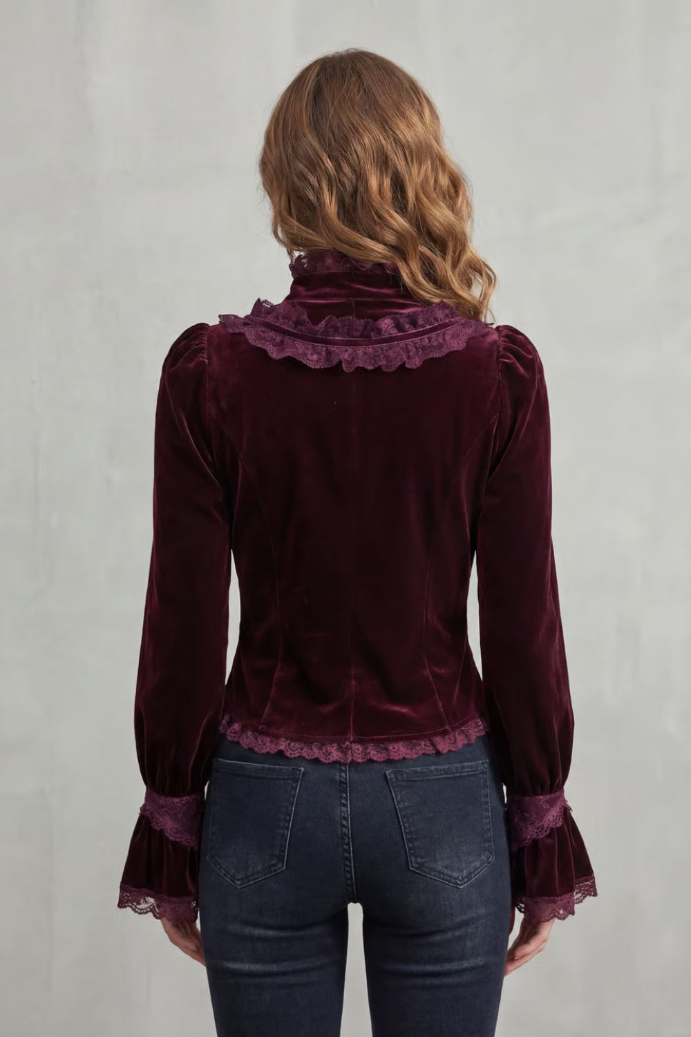 Vignoletta – Ruffled velvet lace – Victorian blouse-10494571118935-ZARA MAE LONDON