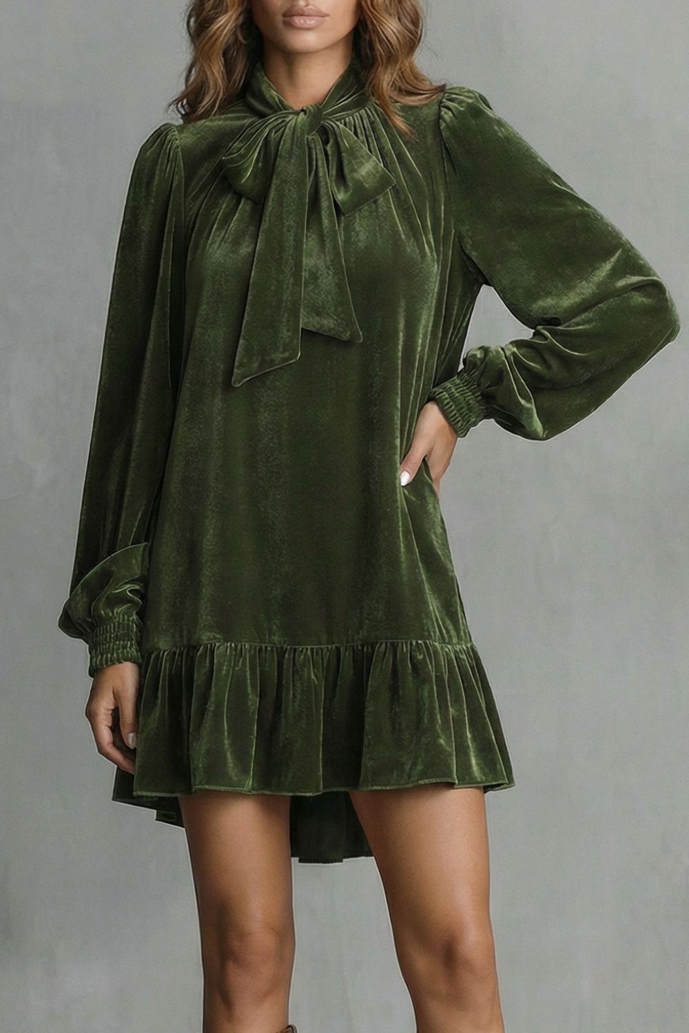 Velézia – Velvet bow detail – Mini dress-10453224227159-ZARA MAE LONDON