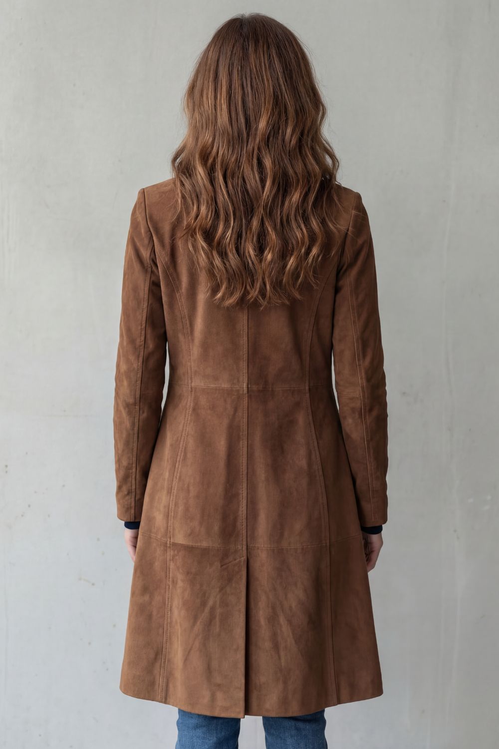 Delvienne – Vintage suede finish – Longline coat-10467979067735-ZARA MAE LONDON