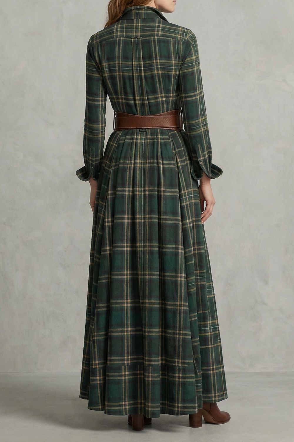 Velerine – Highland charm – Plaid maxi shirt dress (belt included)-10452973748567-ZARA MAE LONDON