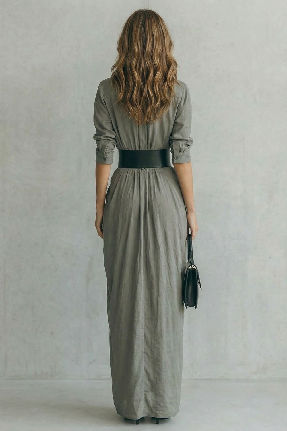 Solenzia – Pleated waist drama – Maxi shirt dress (includes belt)-10454149988695-ZARA MAE LONDON
