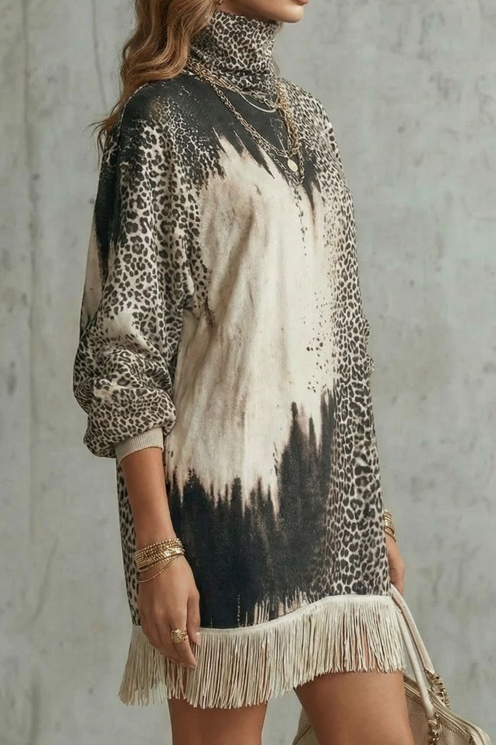 Solenne – Fringed hemline – Leopard mini dress-10452970275159-ZARA MAE LONDON