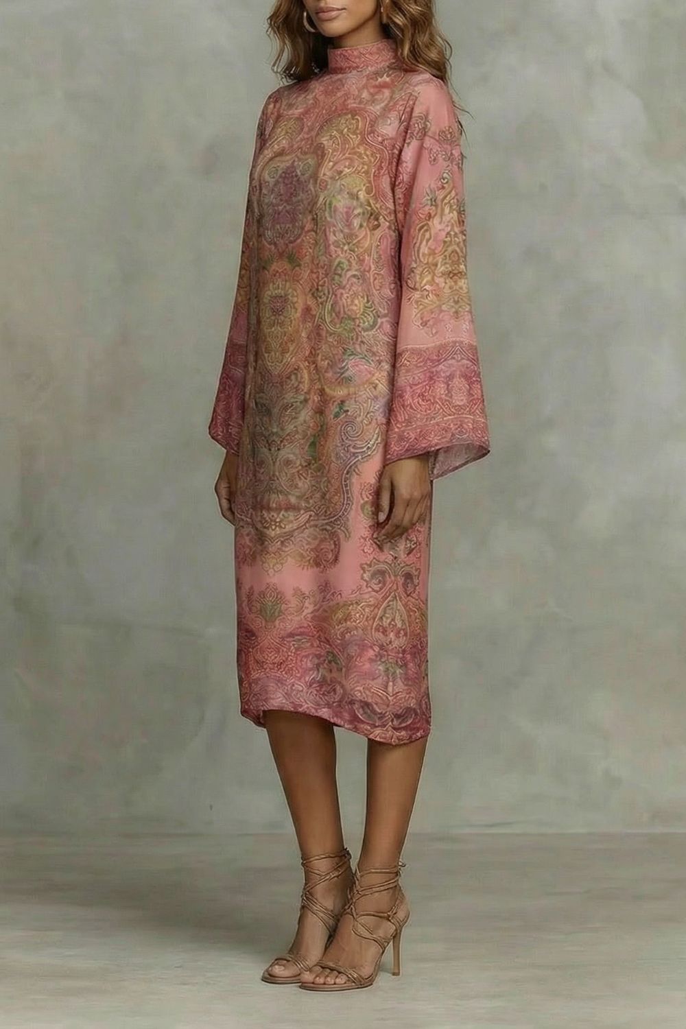 Marélienne – Baroque floral motif – Kimono midi dress-10452996555095-ZARA MAE LONDON