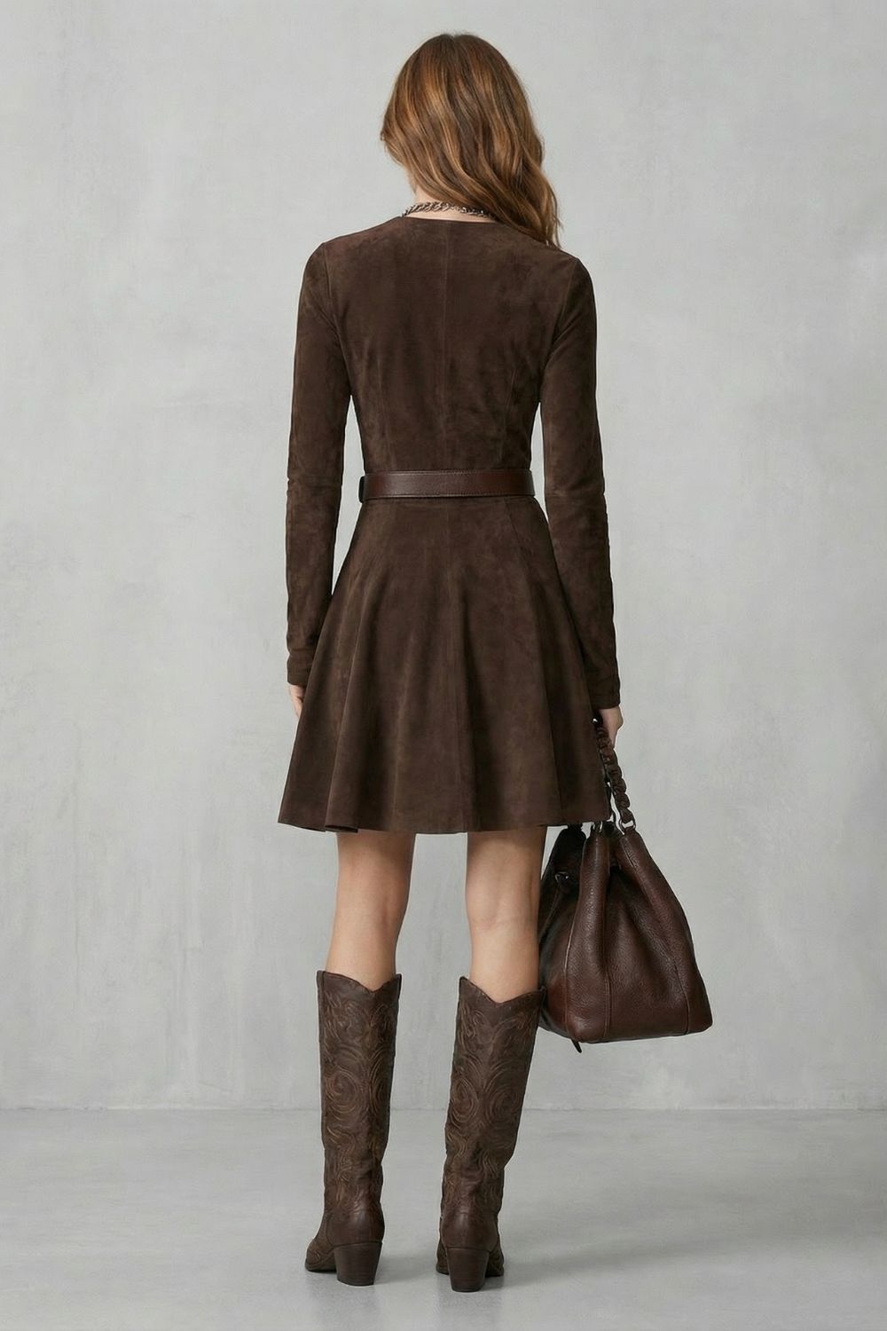 Cavellina – Belted suede effect – Mini dress (Belt included)-10452990034263-ZARA MAE LONDON