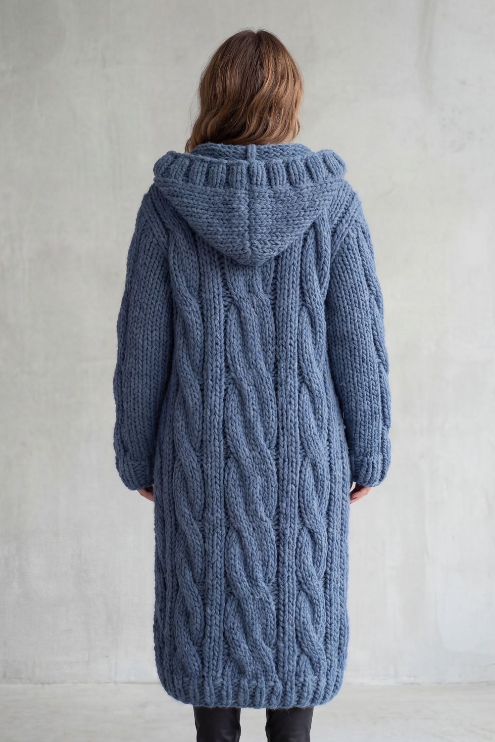 Karinaè – Oversized cable knit – Hooded cardigan coat-10476348473687-ZARA MAE LONDON