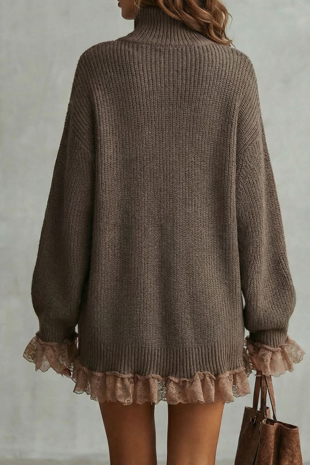 Morvelle – Ruffled hem knit – Sweater dress-10452946256215-ZARA MAE LONDON