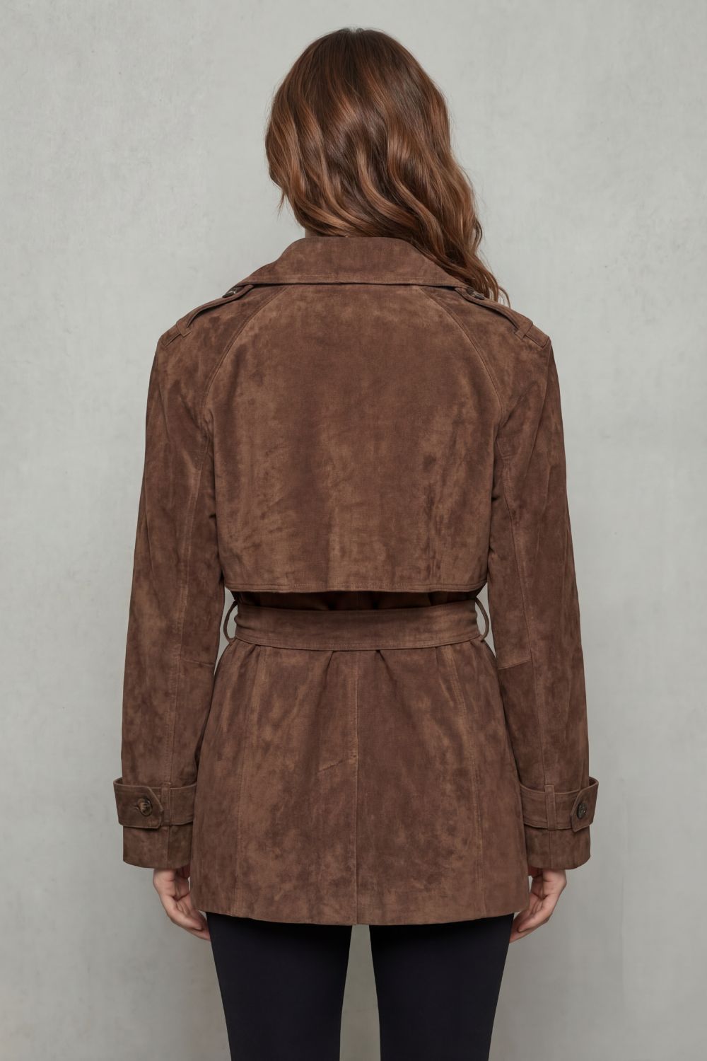 Valvetti – Double-breasted silhouette – Suede trench coat-10472150663511-ZARA MAE LONDON