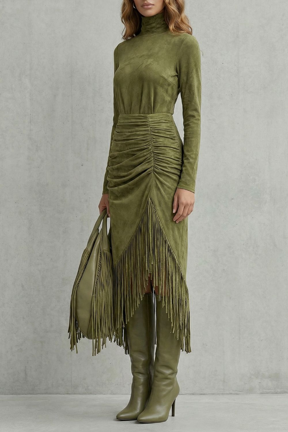 Soléna – Ruched fringe detail – Midi dress-10453215871319-ZARA MAE LONDON
