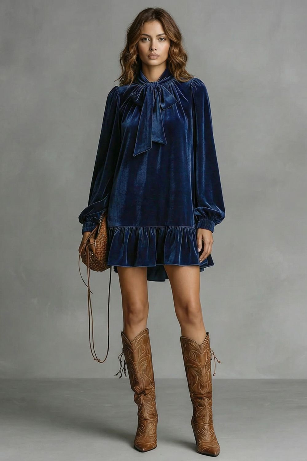 Velézia – Velvet bow detail – Mini dress-10453224227159-ZARA MAE LONDON