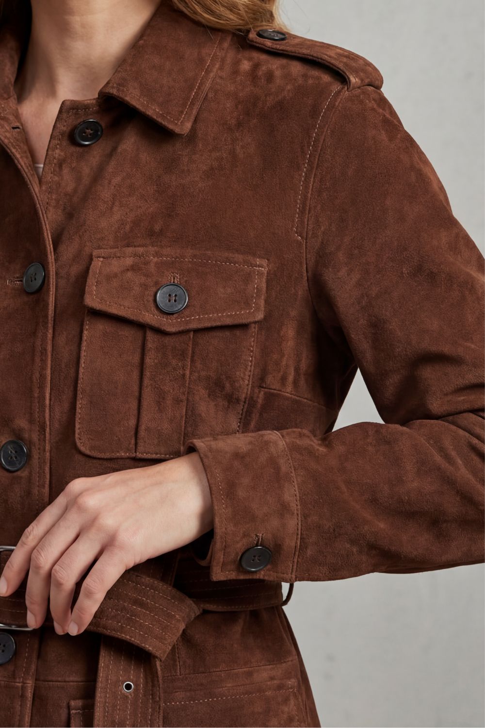 Valcarin – Belted suede style – Utility jacket-10476806177111-ZARA MAE LONDON