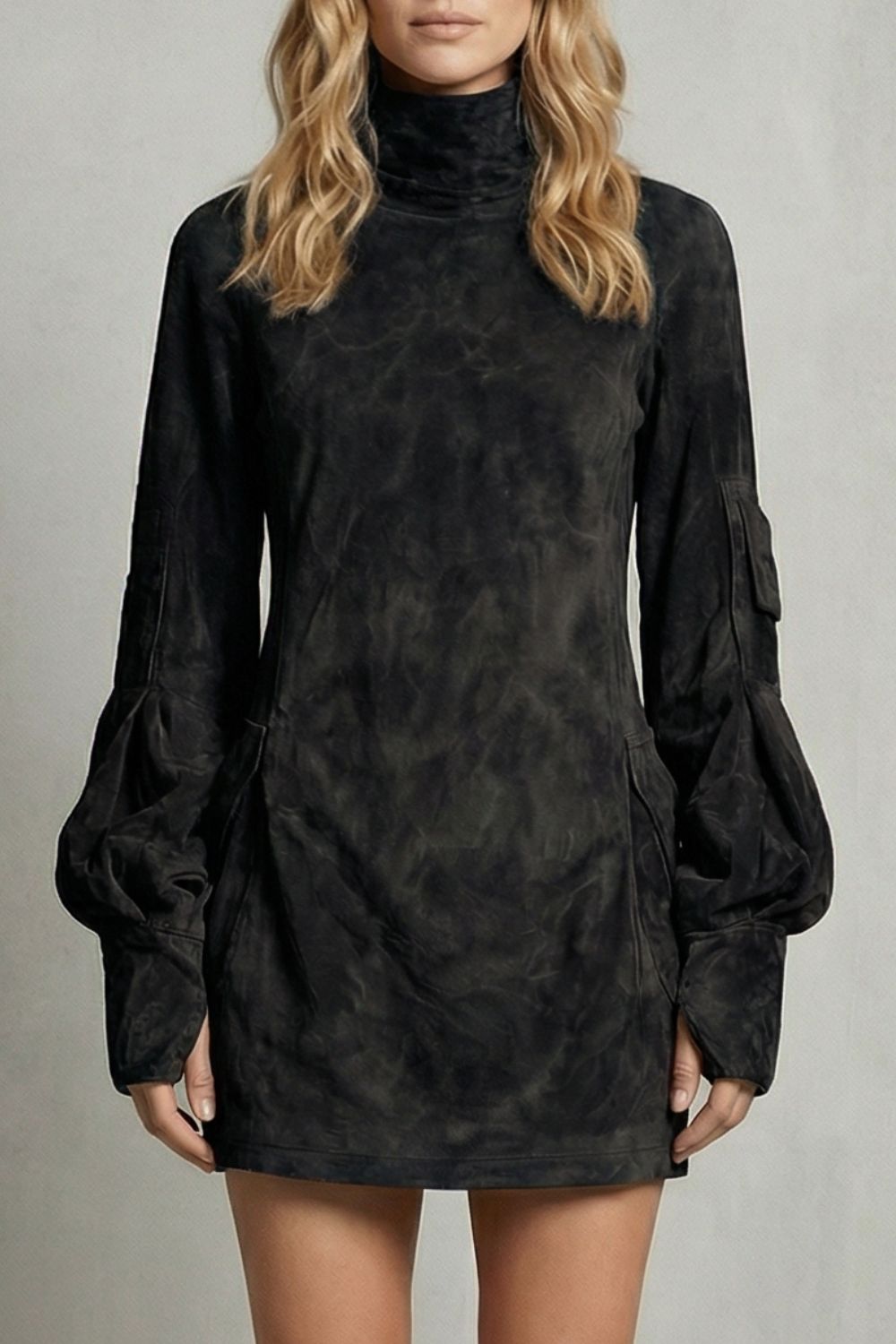 Marcella – High neck silhouette – Suede-effect mini dress-10452941308247-ZARA MAE LONDON