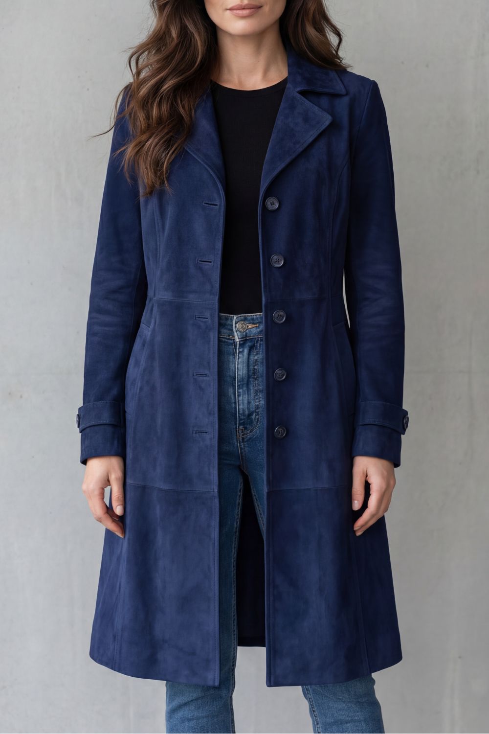 Delvienne – Vintage suede finish – Longline coat-10467979067735-ZARA MAE LONDON