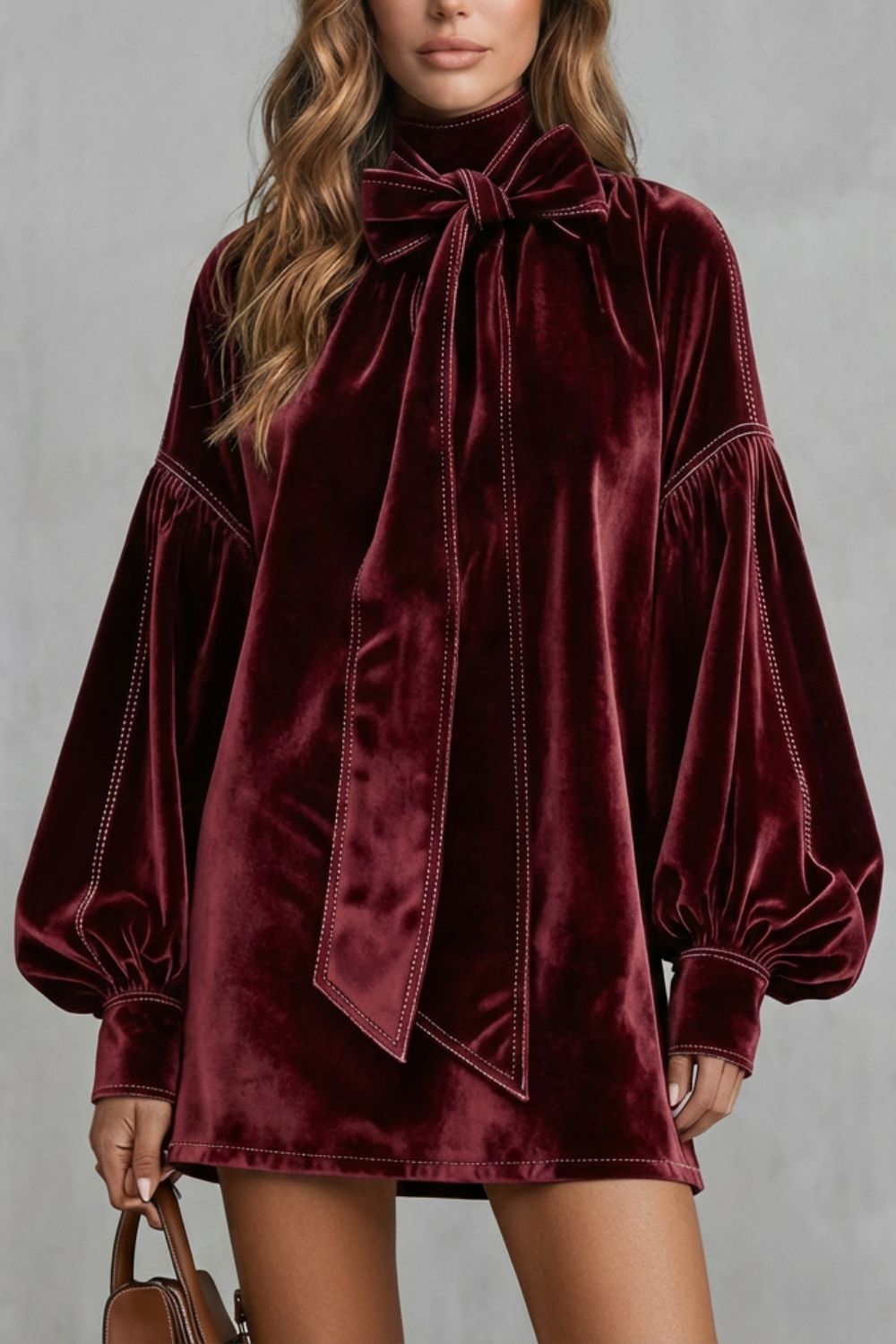 Velourine – Bow neck elegance – Mini dress-10452954677591-ZARA MAE LONDON