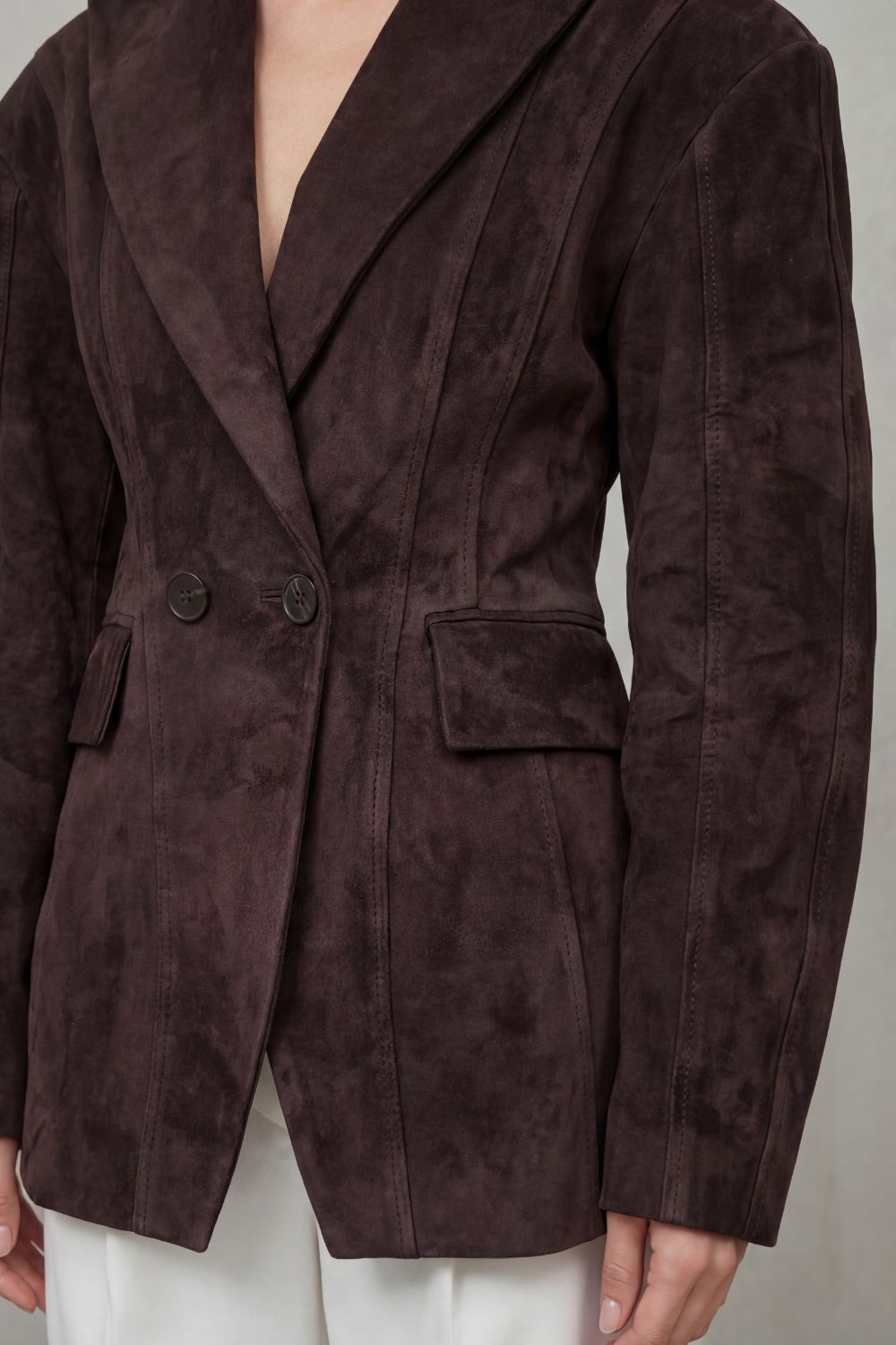 Savrielle – Sculpted silhouette – Suede jacket-10472590115159-ZARA MAE LONDON