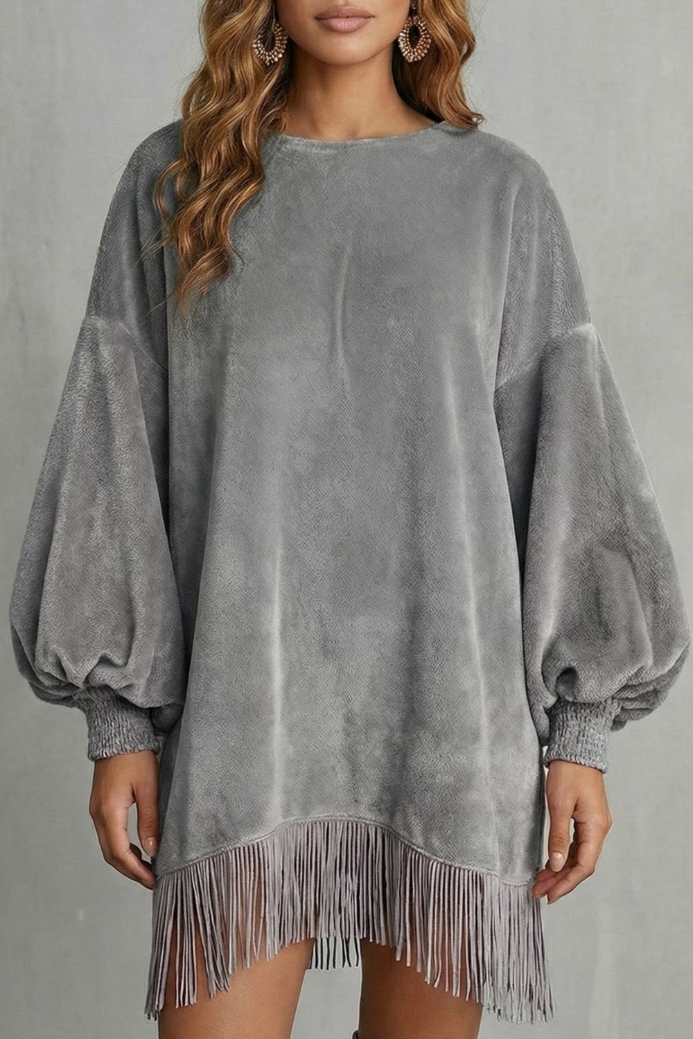 Bellurie – Voluminous sleeves – Fringe mini dress-10452963361111-ZARA MAE LONDON