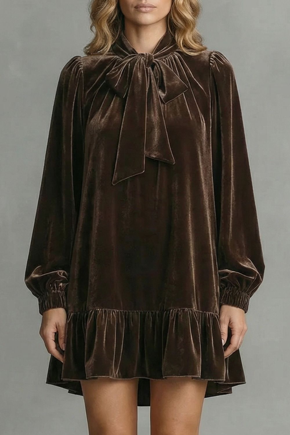 Velézia – Velvet bow detail – Mini dress-10453224227159-ZARA MAE LONDON