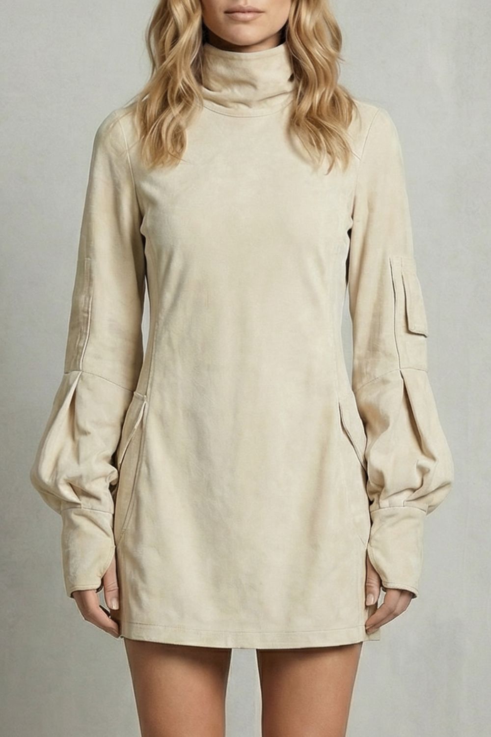 Marcella – High neck silhouette – Suede-effect mini dress-10452941308247-ZARA MAE LONDON