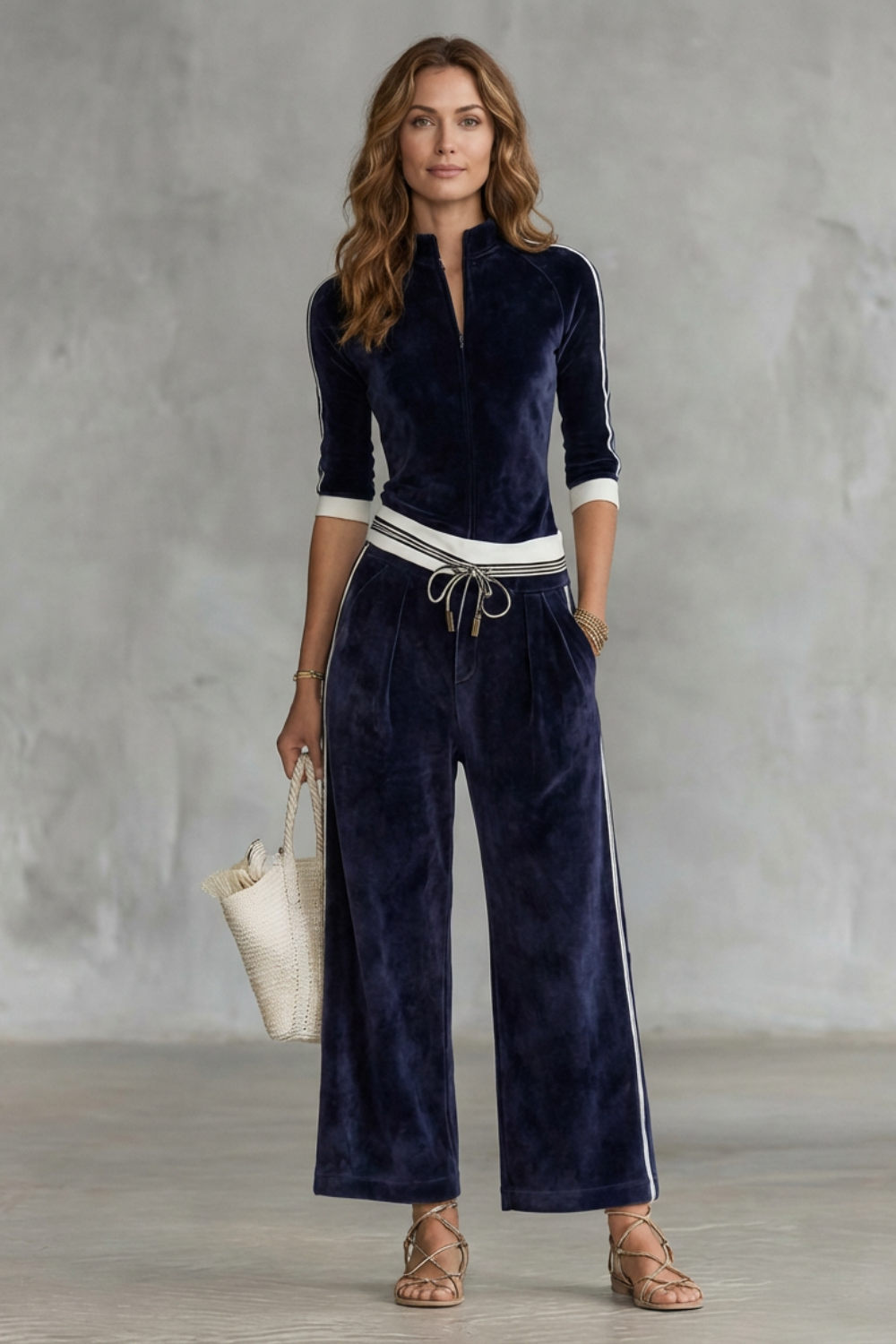 Alix Set – Luxe velour track co-ord with zip-up top & wide-leg pants-10508111413591-ZARA MAE LONDON