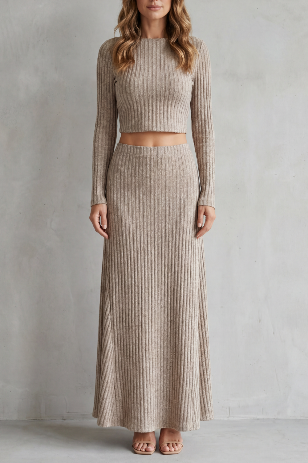 Aubrie – Ribbed Knit Elegance – Two-Piece Lounge Set-10490774847831-ZARA MAE LONDON