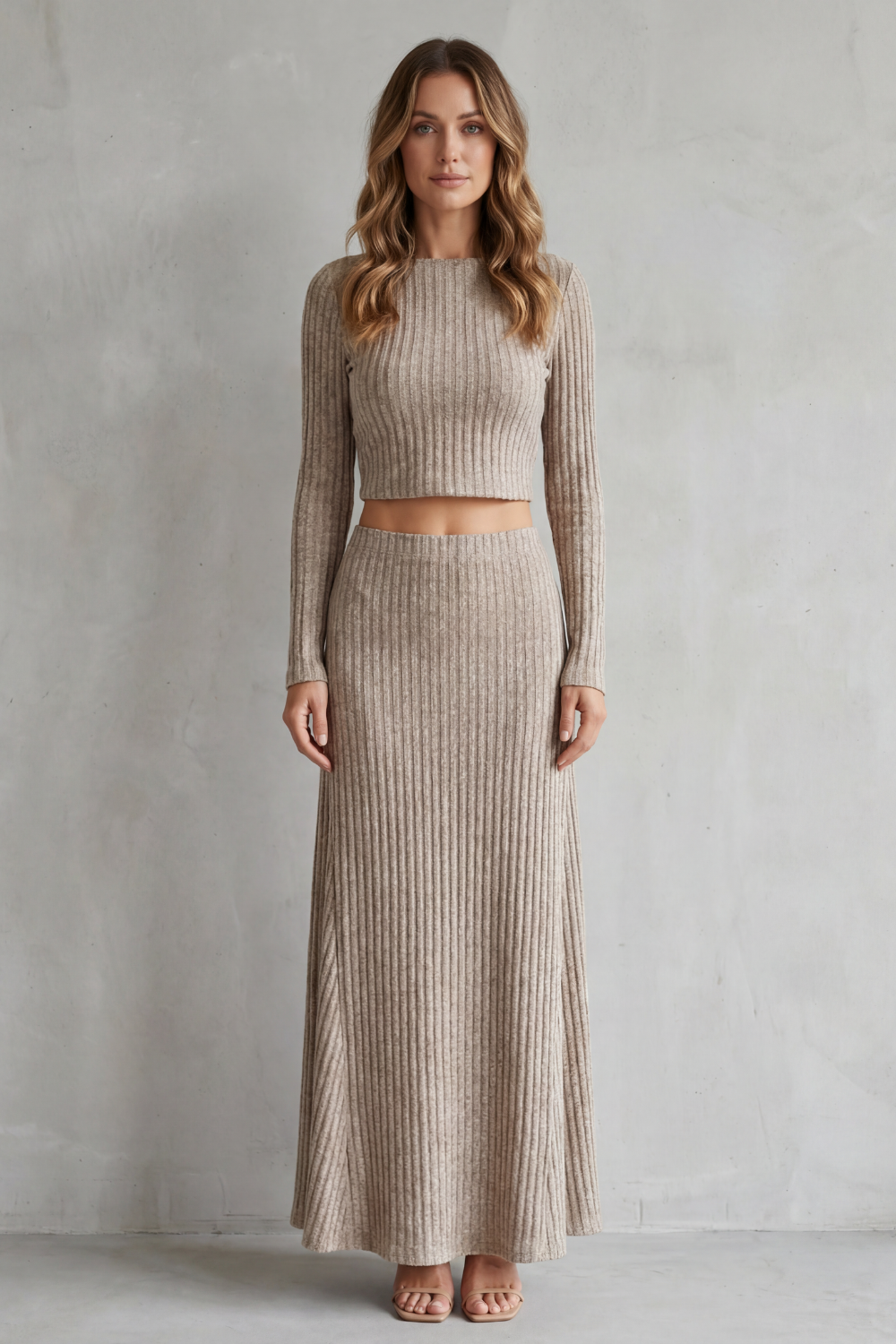 Aubrie – Ribbed Knit Elegance – Two-Piece Lounge Set-10490774847831-ZARA MAE LONDON