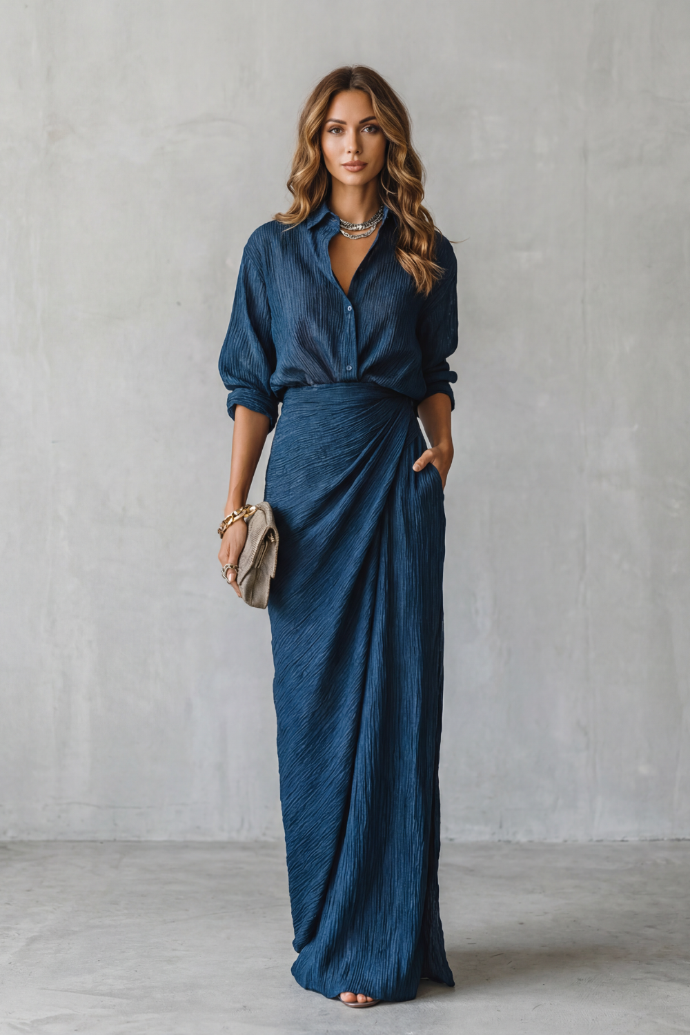 Azelline – Pleated texture elegance – Two-piece set-10434808676695-ZARA MAE LONDON