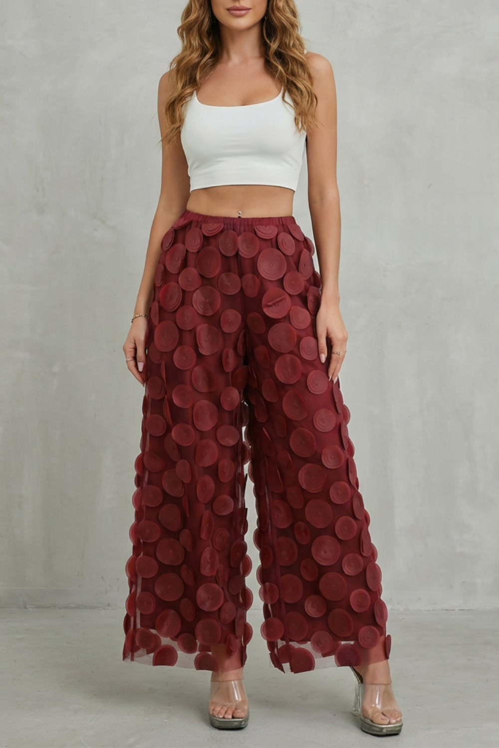 Bellaria – 3D circle appliqué – Wide-leg trousers-10510178779479-ZARA MAE LONDON