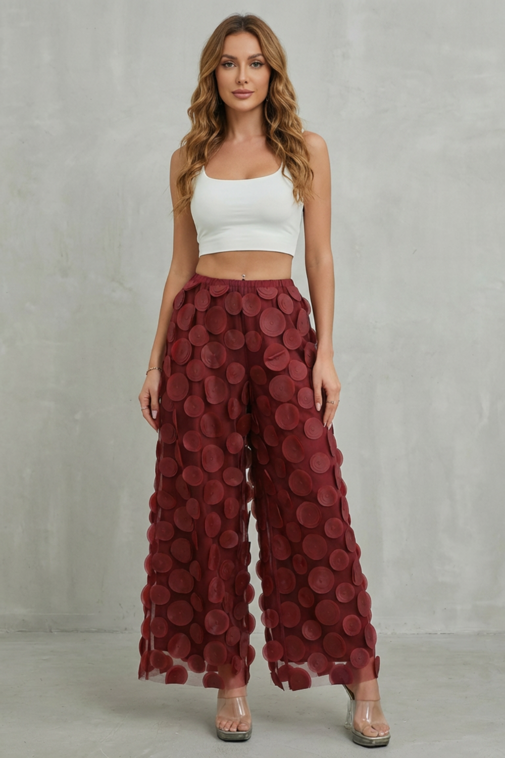 Bellaria – 3D circle appliqué – Wide-leg trousers-10510178779479-ZARA MAE LONDON