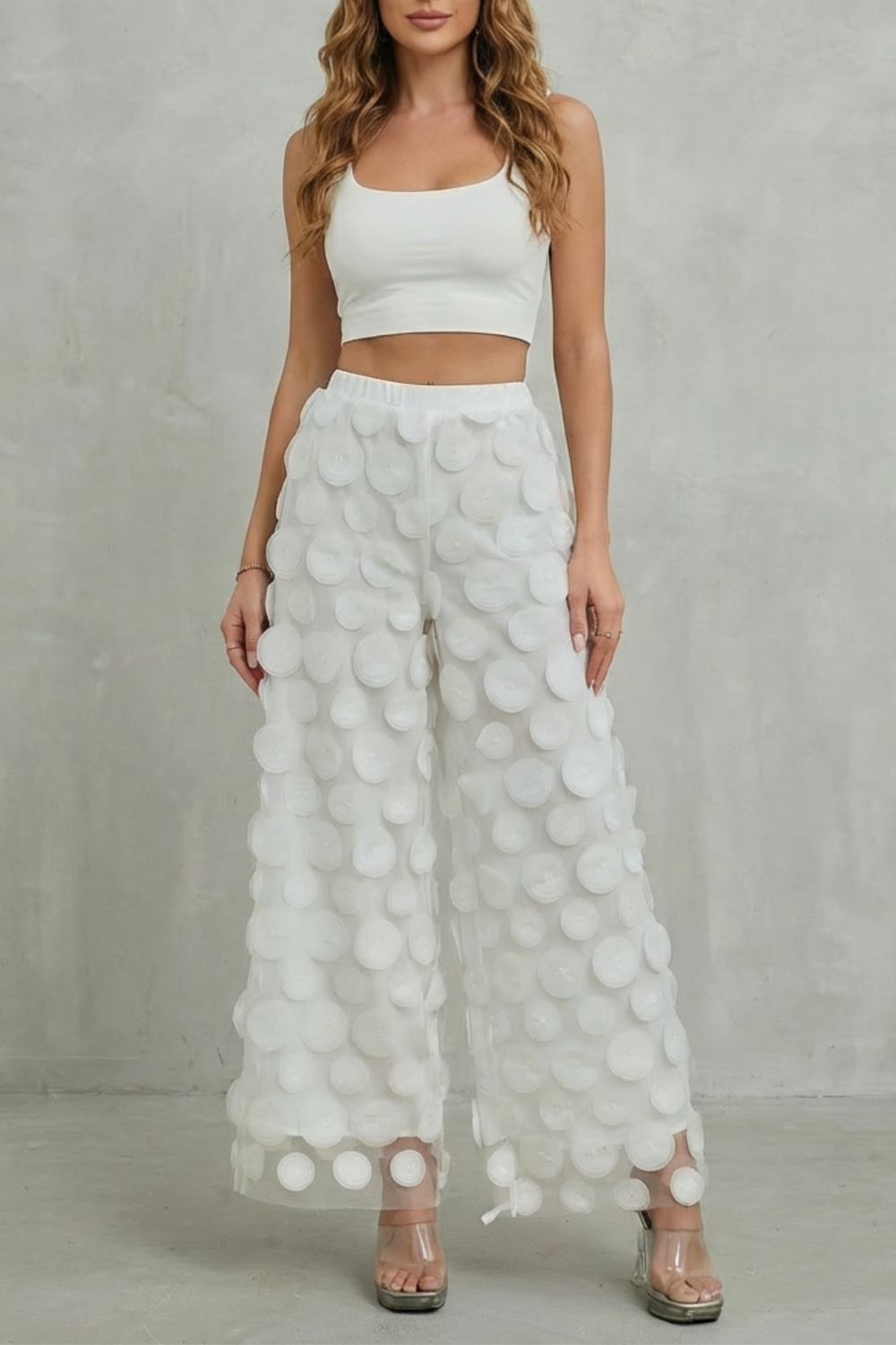 Bellaria – 3D circle appliqué – Wide-leg trousers-10510178779479-ZARA MAE LONDON