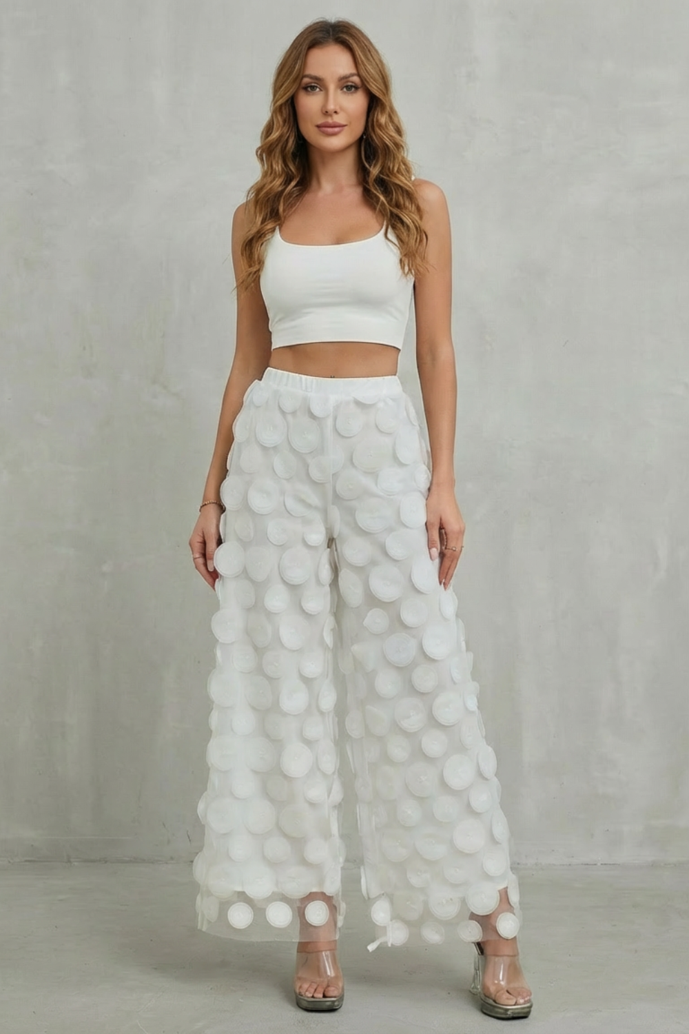 Bellaria – 3D circle appliqué – Wide-leg trousers-10510178779479-ZARA MAE LONDON