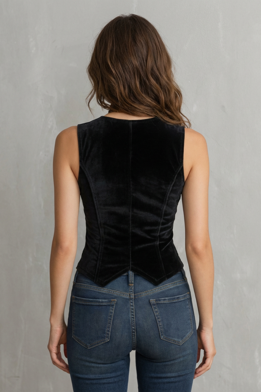Bellavoux – Sculpted elegance – Velvet buttoned vest-10497647509847-ZARA MAE LONDON