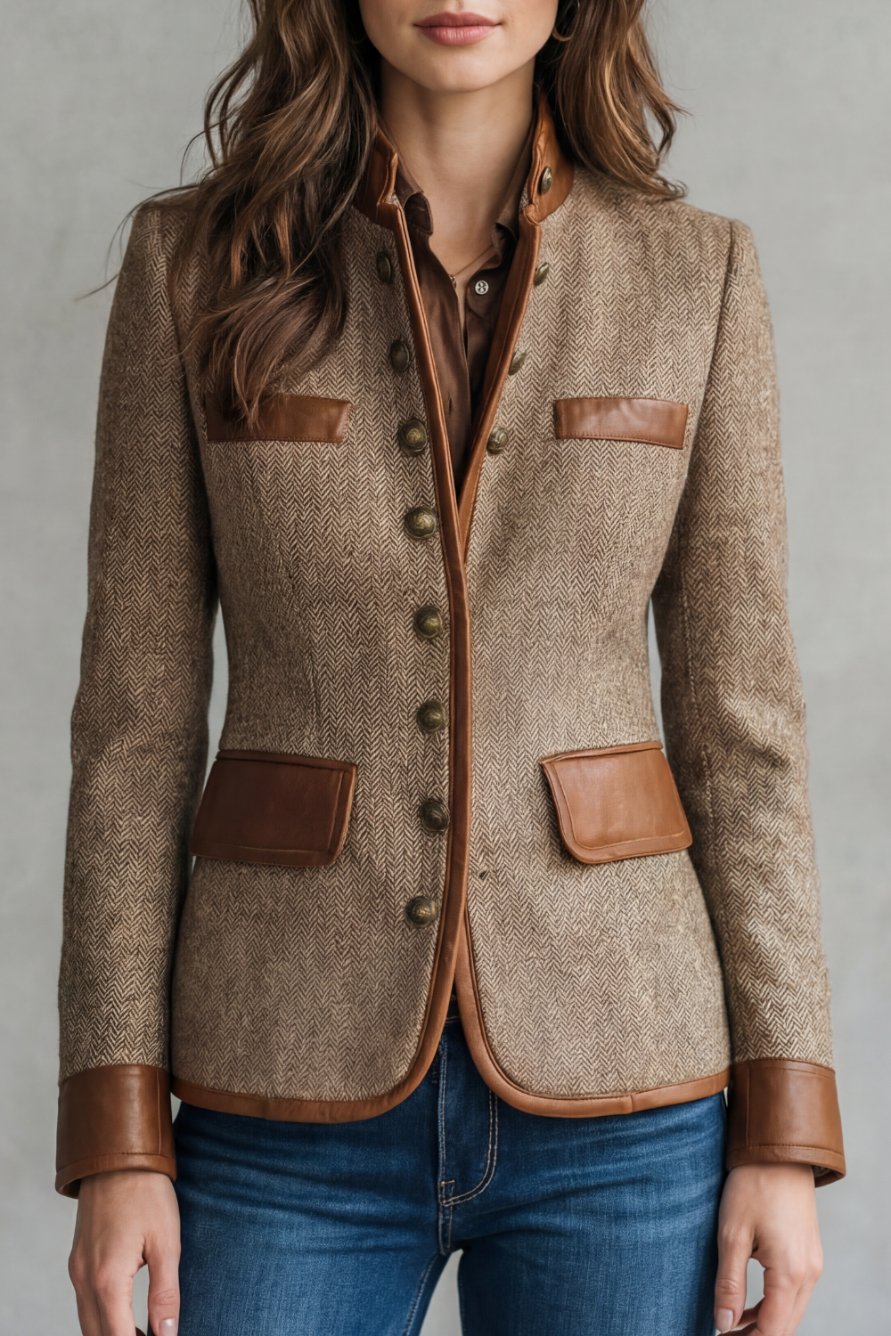 Brienne – Vintage Trim Detail – Tweed Jacket-10490775142743-ZARA MAE LONDON