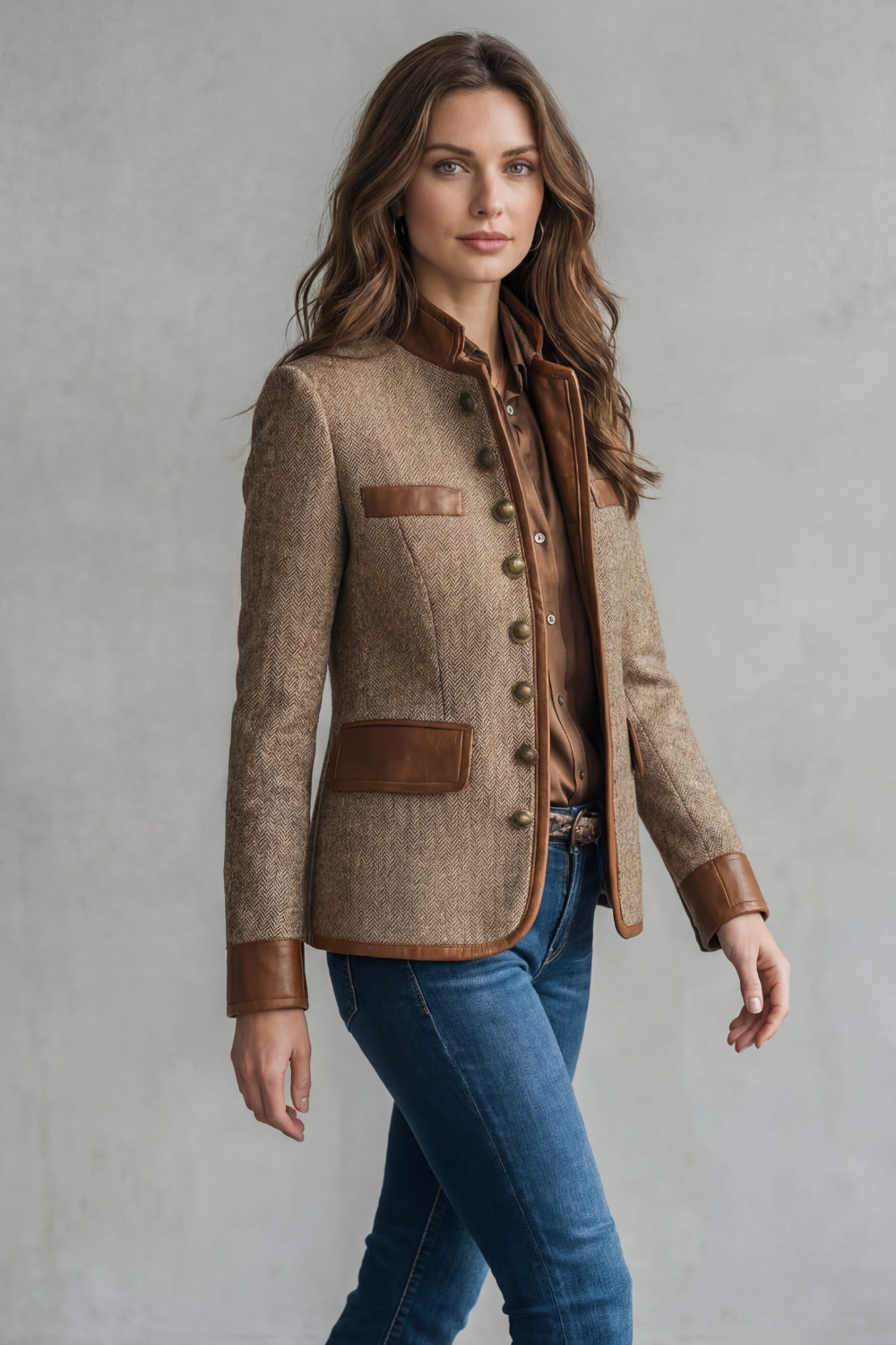 Brienne – Vintage Trim Detail – Tweed Jacket-10490775142743-ZARA MAE LONDON