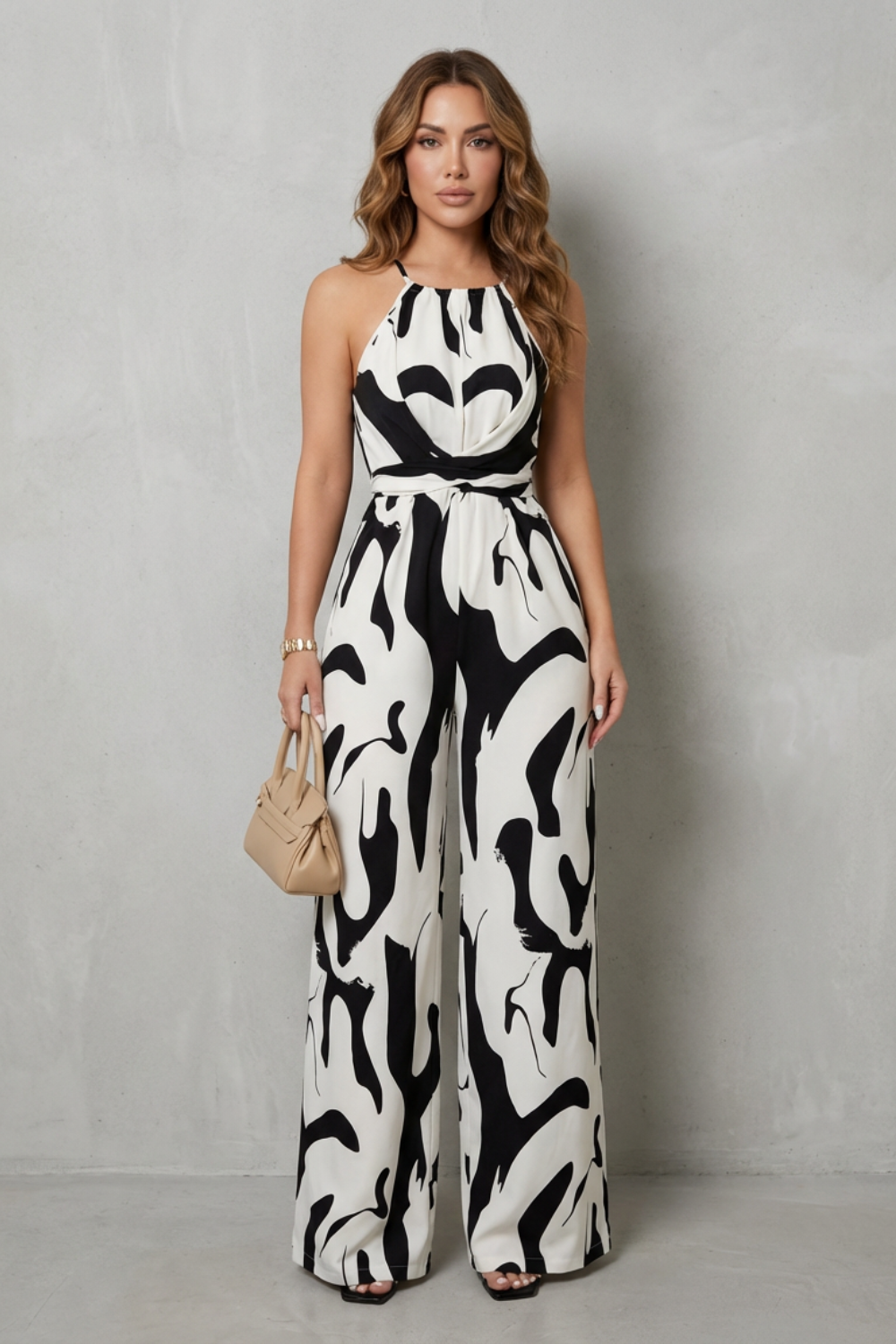 Calivana – Abstract print halter – Wide-leg jumpsuit-10510207811927-ZARA MAE LONDON