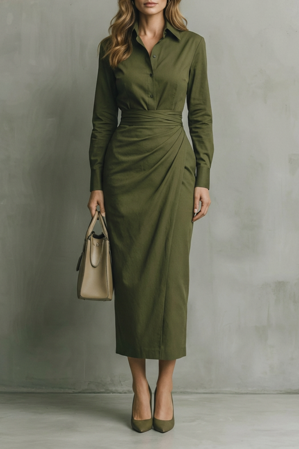 Camille – Asymmetric Waist Shirt Dress – Tailored Elegance for Autumn & Winter-10494046830935-ZARA MAE LONDON
