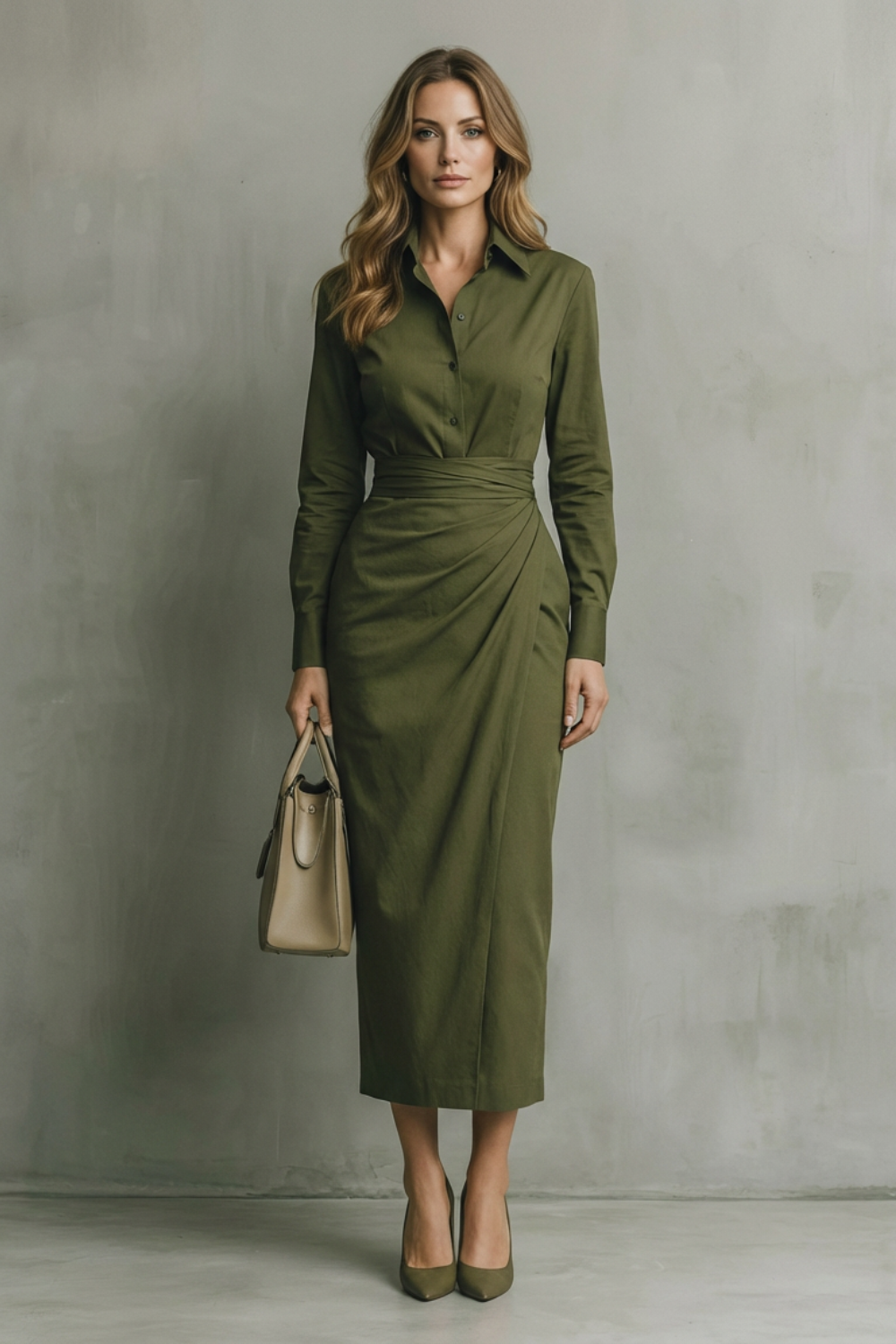 Camille – Asymmetric Waist Shirt Dress – Tailored Elegance for Autumn & Winter-10494046830935-ZARA MAE LONDON