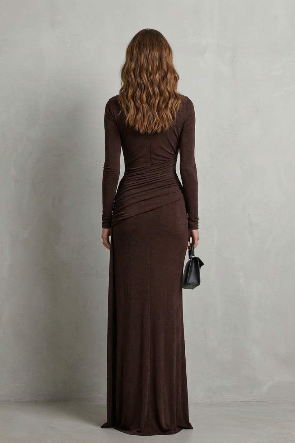 Celeste – Draped Pleated Maxi Dress – Elegant Silhouette-10494058234199-ZARA MAE LONDON