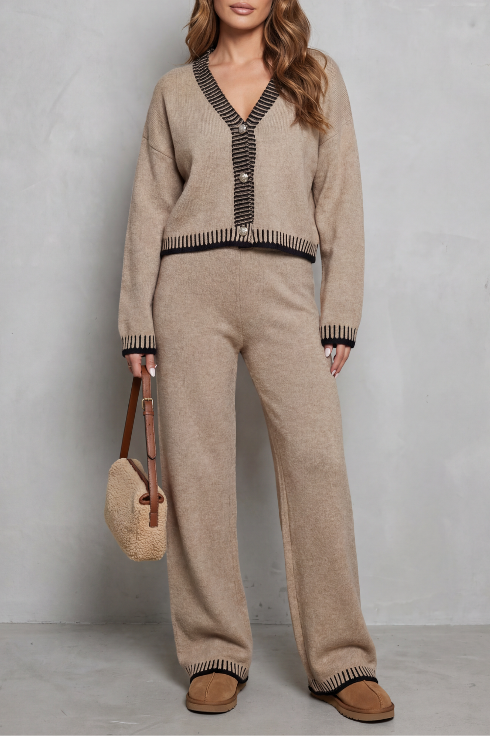 Cerivelle – Contrast trim – Knit loungewear set-10494039949655-ZARA MAE LONDON