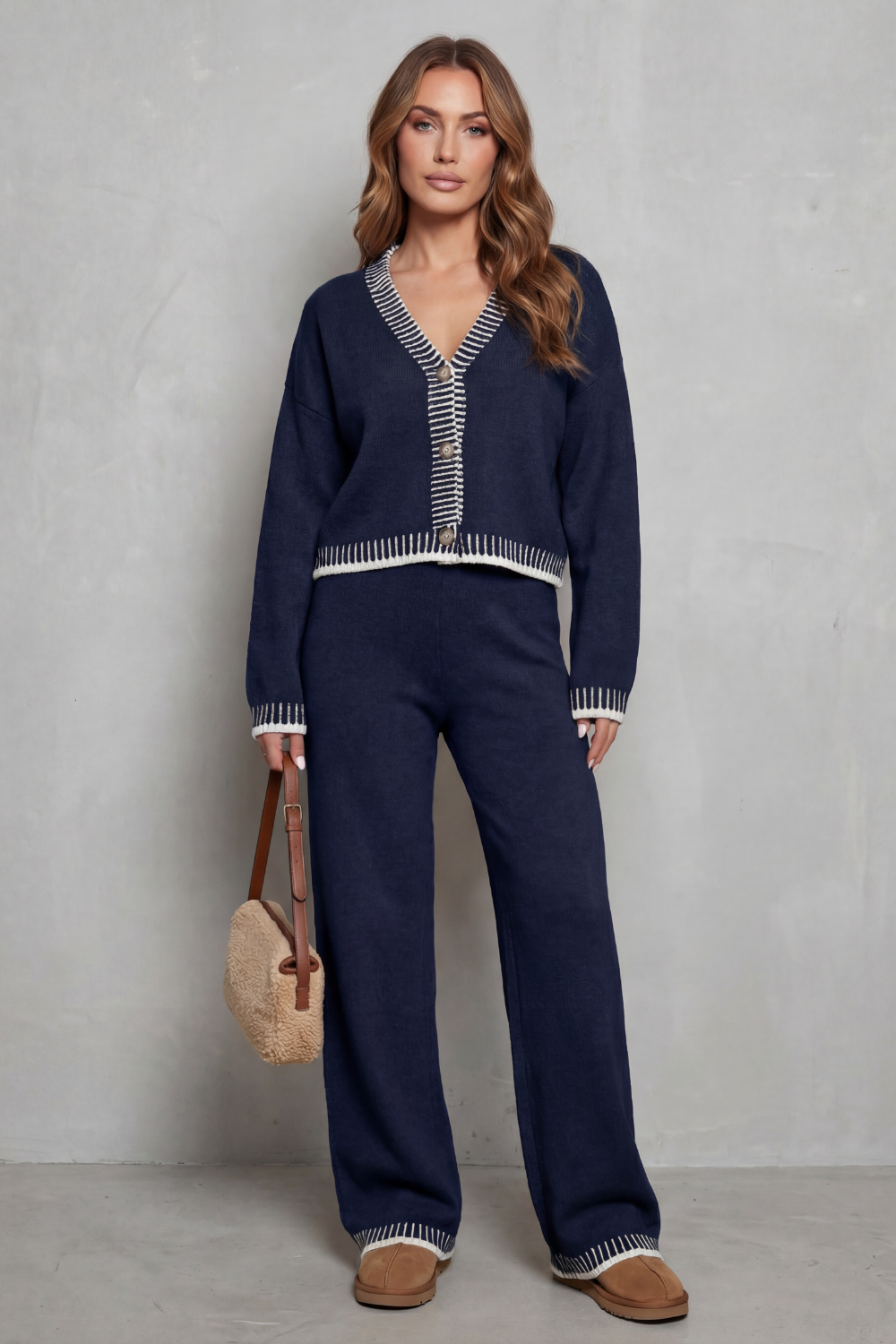 Cerivelle – Contrast trim – Knit loungewear set-10494039949655-ZARA MAE LONDON