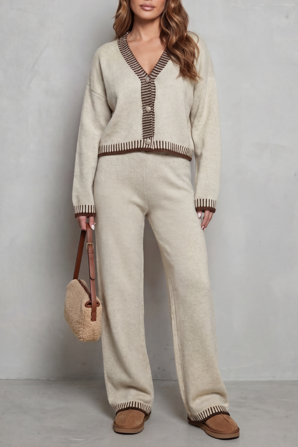 Cerivelle – Contrast trim – Knit loungewear set-10494039949655-ZARA MAE LONDON