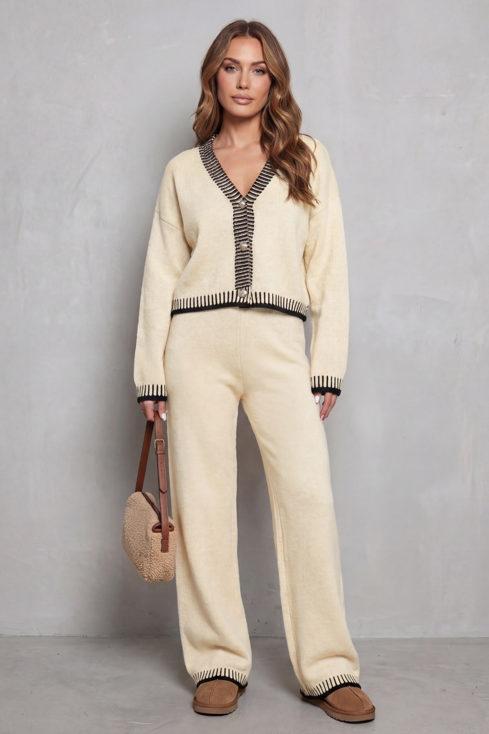 Cerivelle – Contrast trim – Knit loungewear set-10494039949655-ZARA MAE LONDON