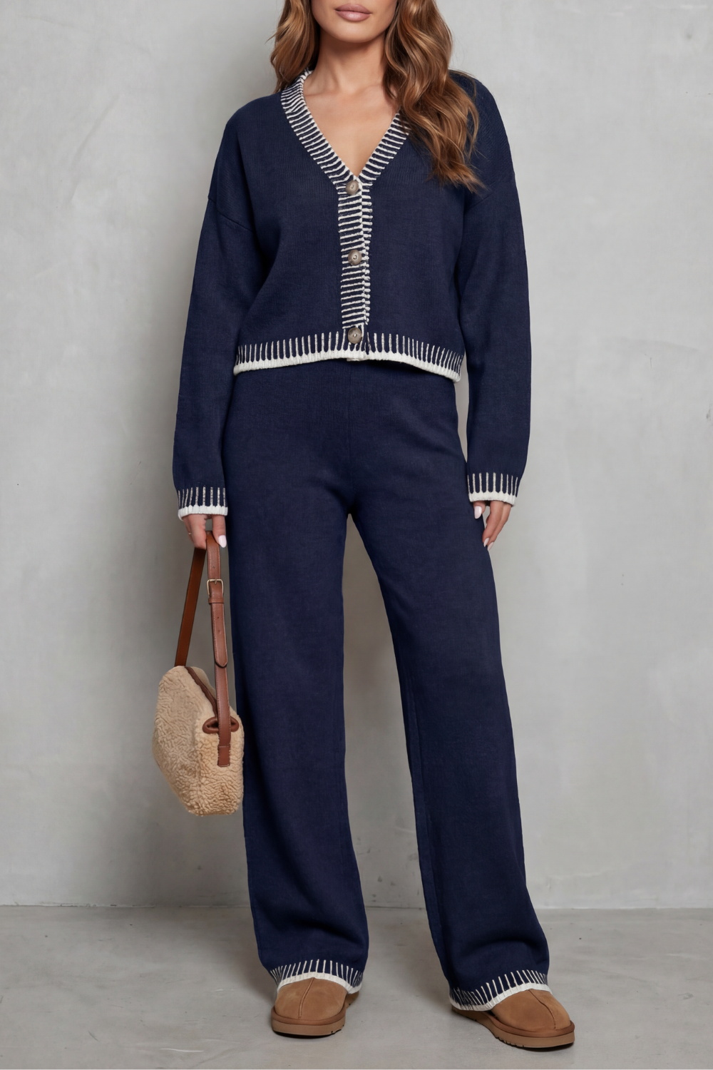 Cerivelle – Contrast trim – Knit loungewear set-10494039949655-ZARA MAE LONDON