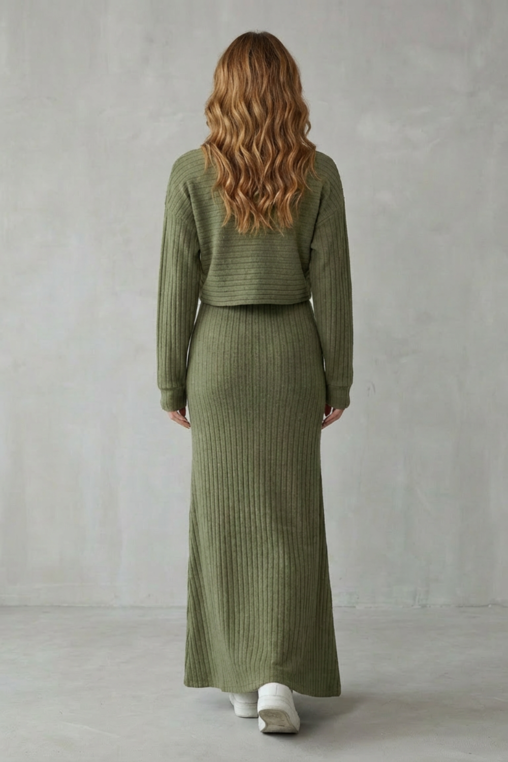 Clara – 2-in-1 Ribbed Knit Set – Maxi Dress & Cropped Pullover-10494046536023-ZARA MAE LONDON