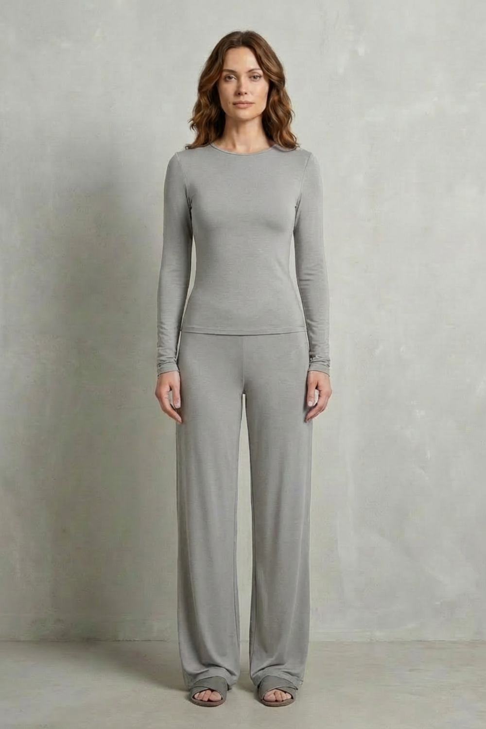 Élan – Sleek Simplicity – Pure Color Wide-Leg Pants Suit-10508117770583-ZARA MAE LONDON